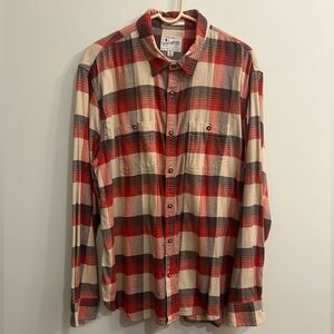 Lucky Brand - Classic Fit Long Sleeve Button Down - Red/Tan/Black - XL